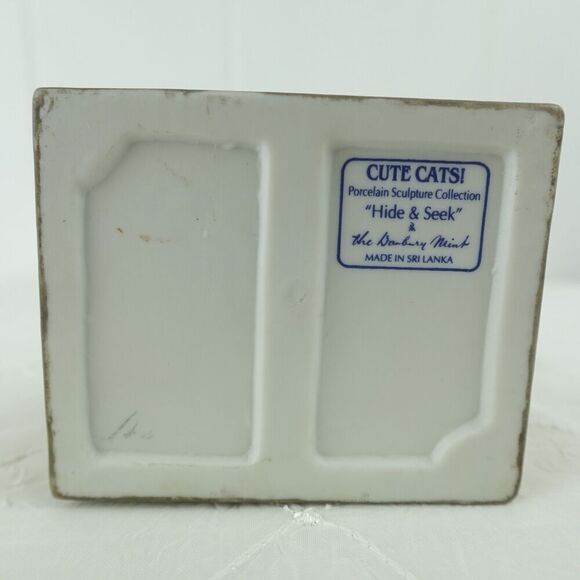 Cute Cats! Porcelain Sculpture Collection Hide & Seek The Danbury Mint - Picture 8 of 9